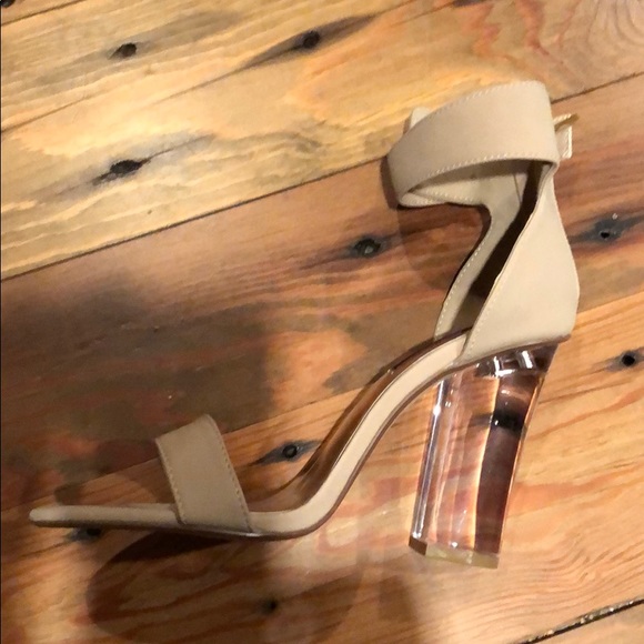 clear beige heels